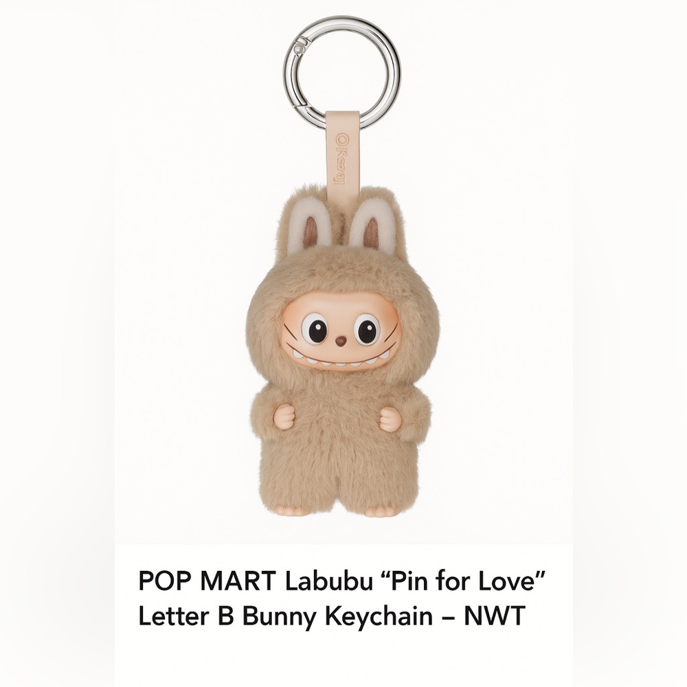 Pop Mart Labubu Bunny Keychain - Tan